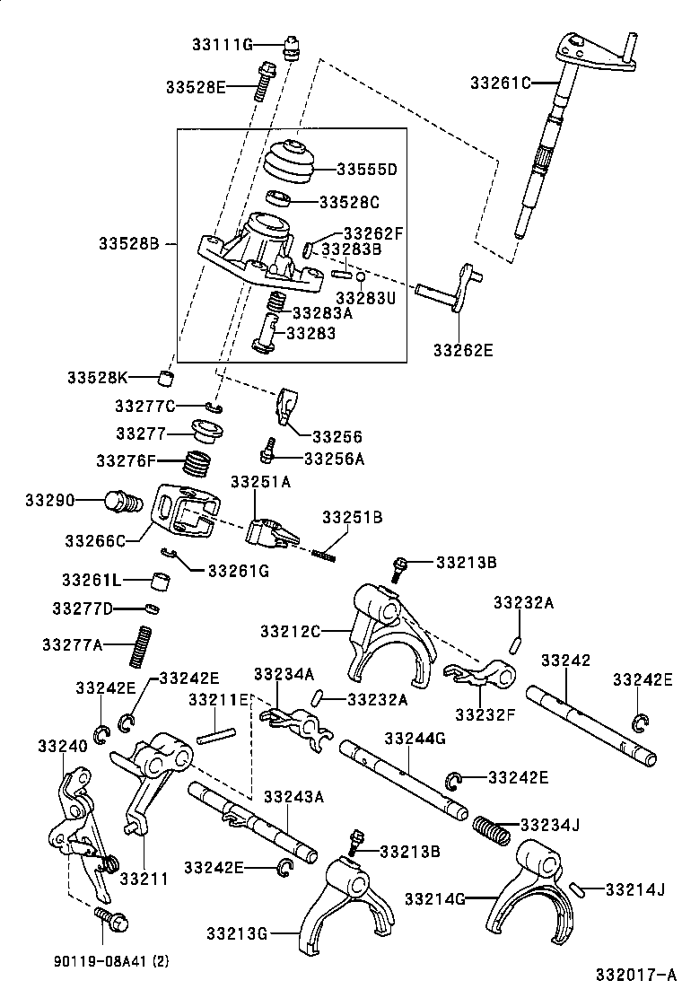  VITZ |  GEAR SHIFT FORK LEVER SHAFT MTM