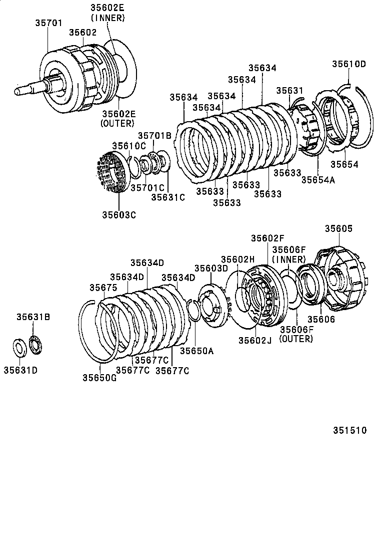  GRANVIA GRAND HIACE |  BRAKE BAND MULTIPLE DISC CLUTCH ATM