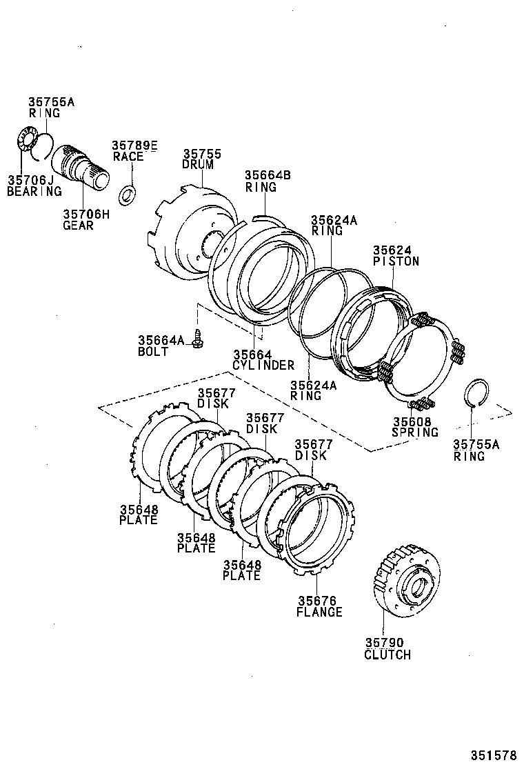  RAV4 |  CENTER SUPPORT PLANETARY SUN GEAR ATM