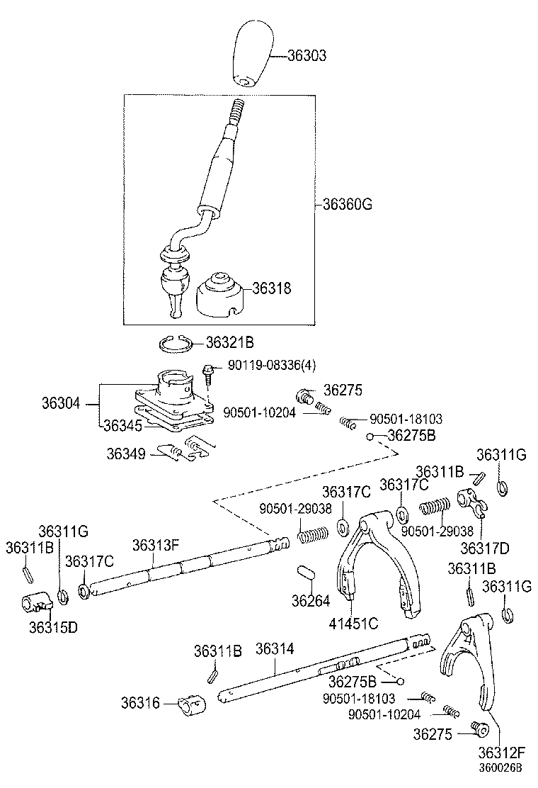  LAND CRUISER PRADO |  TRANSFER LEVER SHIFT ROD
