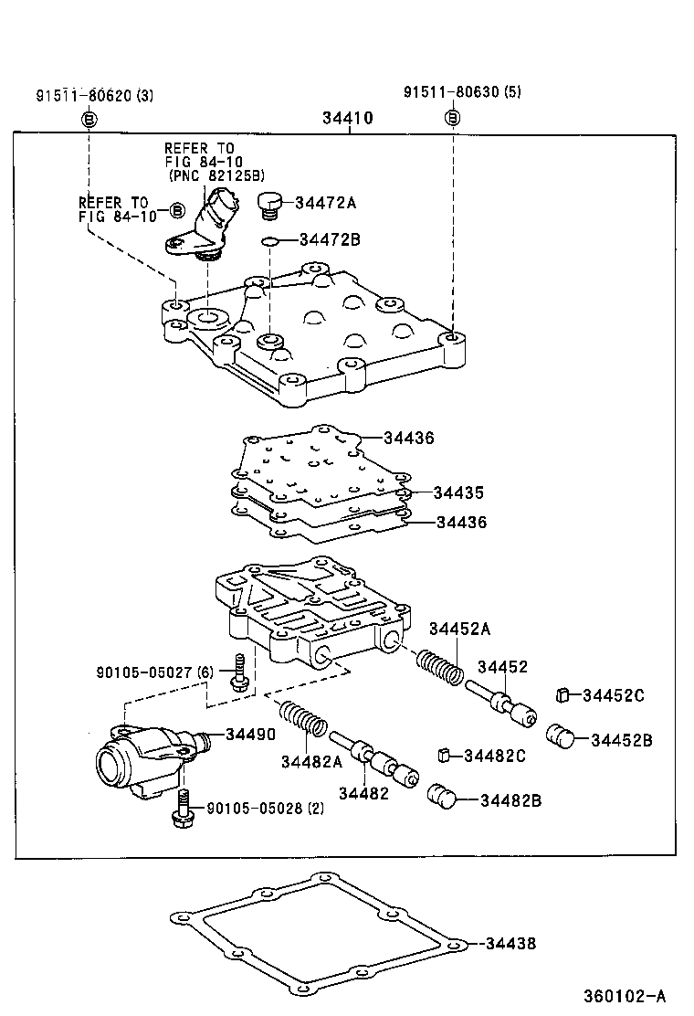  CALDINA |  TRANSFER VALVE BODY VALVE LEVER
