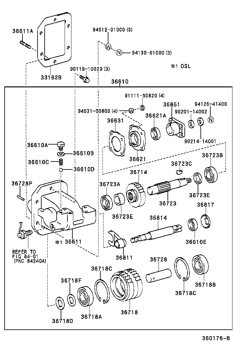  DYNA 200 TOYOACE G25 |  POWER TAKE OFF CASE GEAR