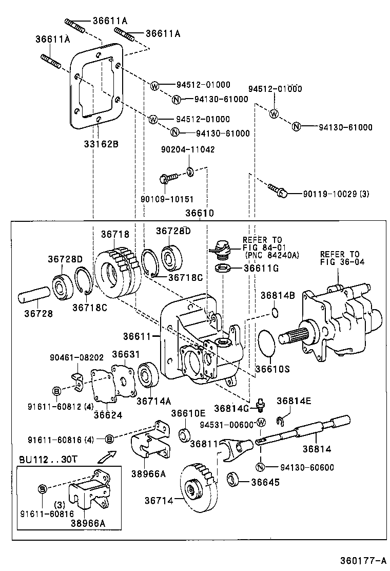  DYNA 200 TOYOACE G25 |  POWER TAKE OFF CASE GEAR