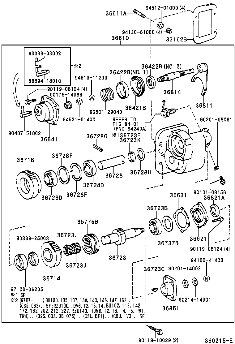  DYNA 200 TOYOACE G25 |  POWER TAKE OFF CASE GEAR