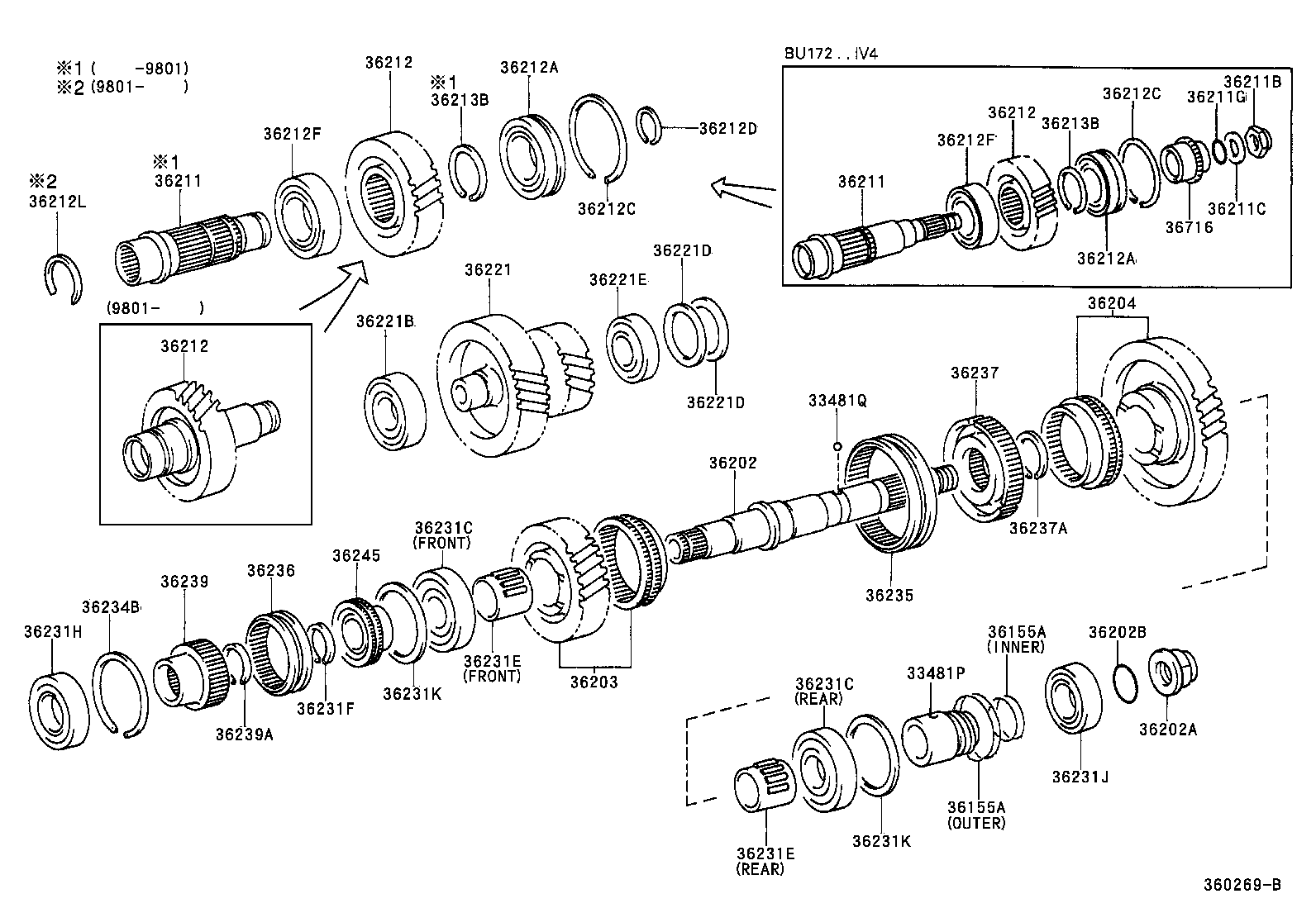  DYNA 200 TOYOACE G25 |  TRANSFER GEAR