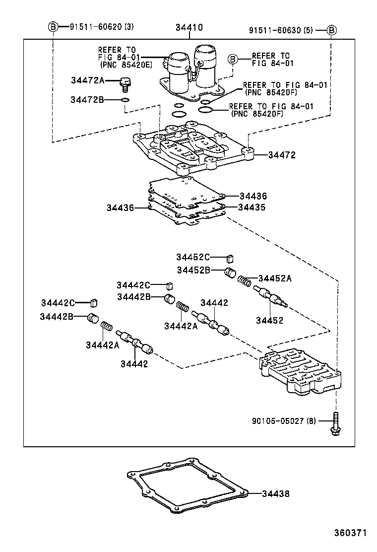  CALDINA |  TRANSFER VALVE BODY VALVE LEVER