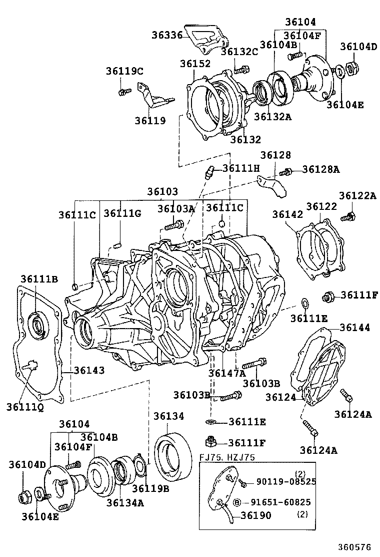  LAND CRUISER S T H T |  TRANSFER CASE EXTENSION HOUSING
