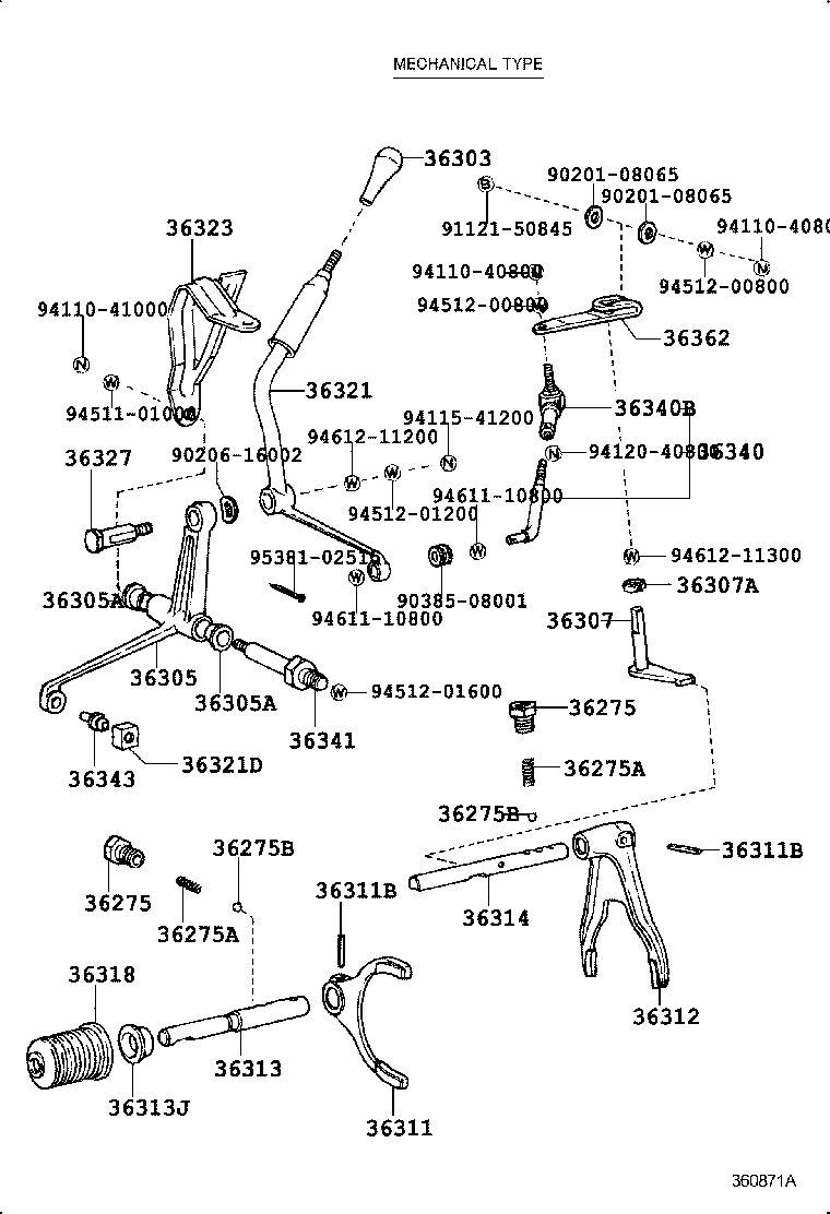  LAND CRUISER S T H T |  TRANSFER LEVER SHIFT ROD