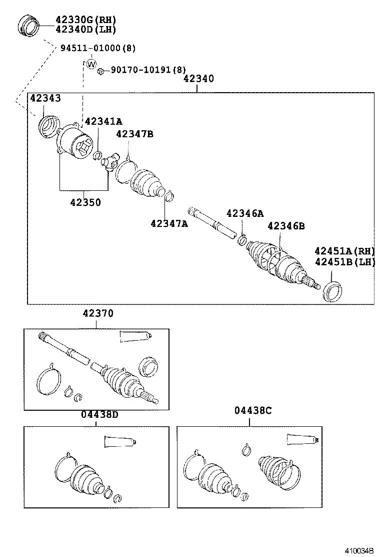  CALDINA |  REAR AXLE SHAFT HUB