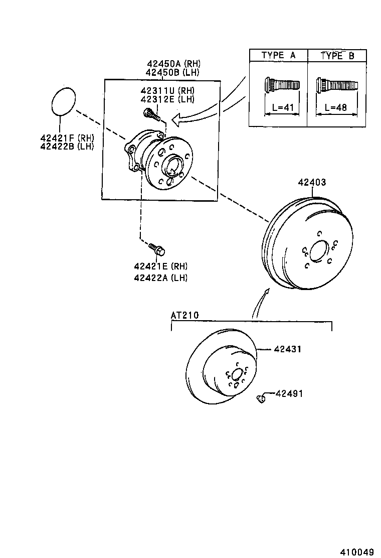  CARINA FF |  REAR AXLE SHAFT HUB
