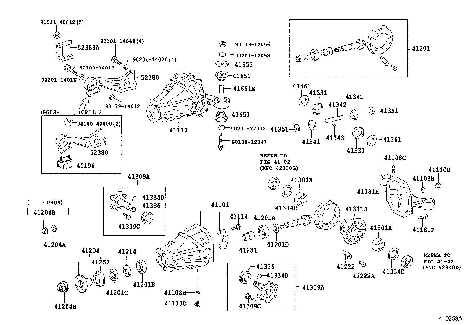  ESTIMA EMINA LUCIDA |  REAR AXLE HOUSING DIFFERENTIAL