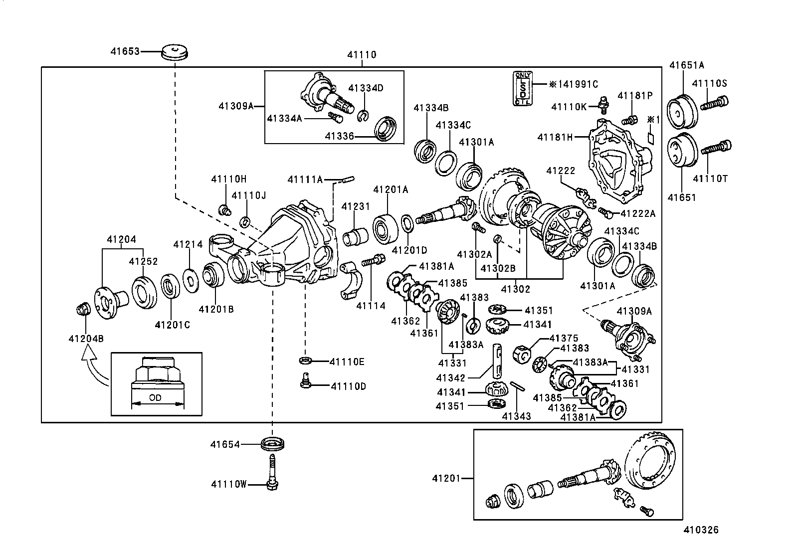  CROWN CROWN MAJESTA |  REAR AXLE HOUSING DIFFERENTIAL