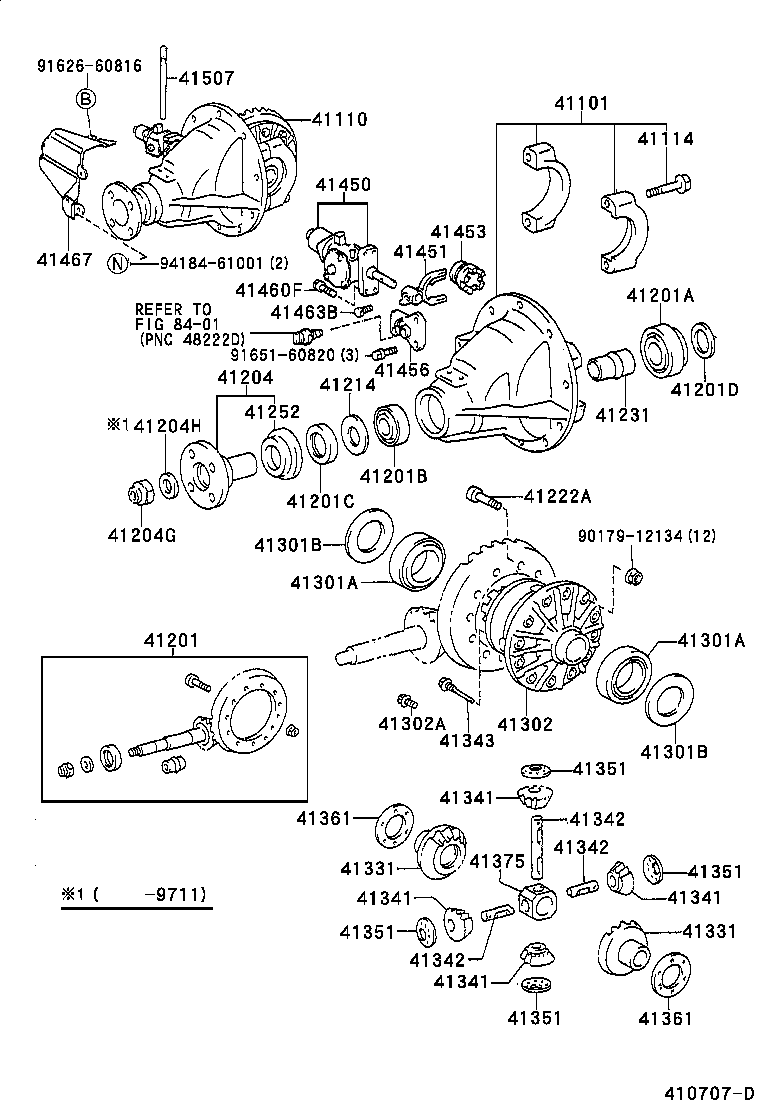  LAND CRUISER S T H T |  REAR AXLE HOUSING DIFFERENTIAL