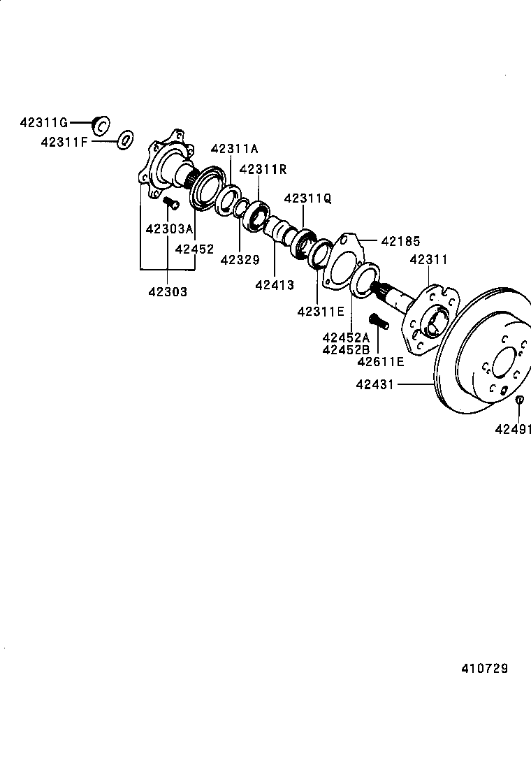  CROWN |  REAR AXLE SHAFT HUB