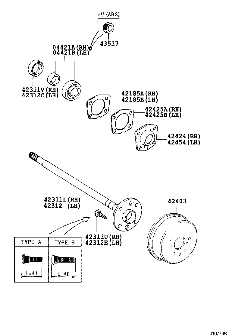  CALDINA |  REAR AXLE SHAFT HUB