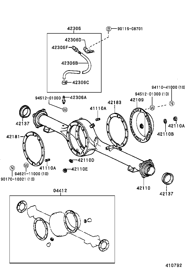  LAND CRUISER S T H T |  REAR AXLE HOUSING DIFFERENTIAL