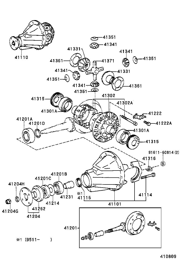  LAND CRUISER S T H T |  REAR AXLE HOUSING DIFFERENTIAL