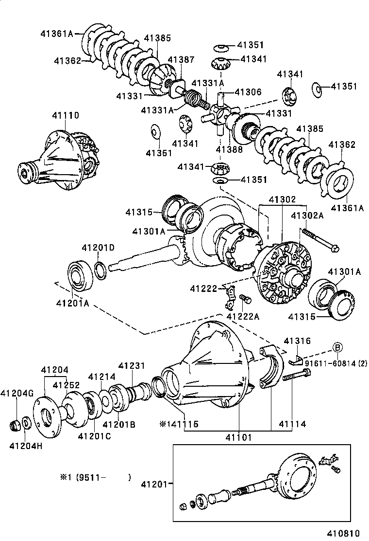  LAND CRUISER S T H T |  REAR AXLE HOUSING DIFFERENTIAL