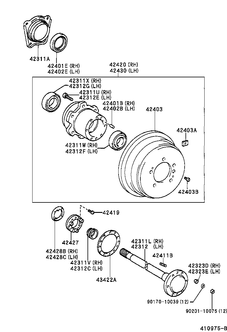  LAND CRUISER S T H T |  REAR AXLE SHAFT HUB