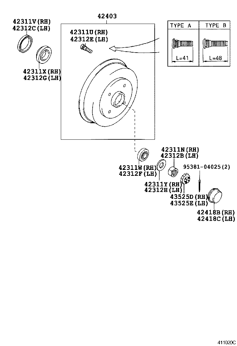 CALDINA |  REAR AXLE SHAFT HUB