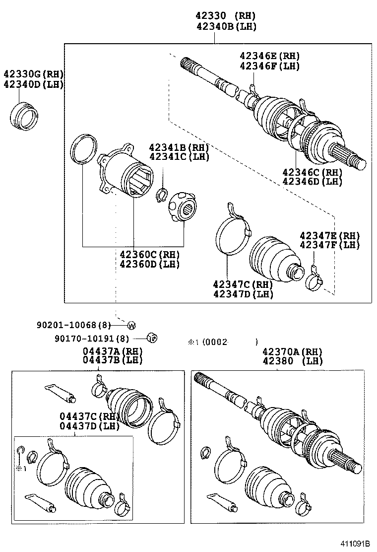 ESTIMA T L |  REAR AXLE SHAFT HUB