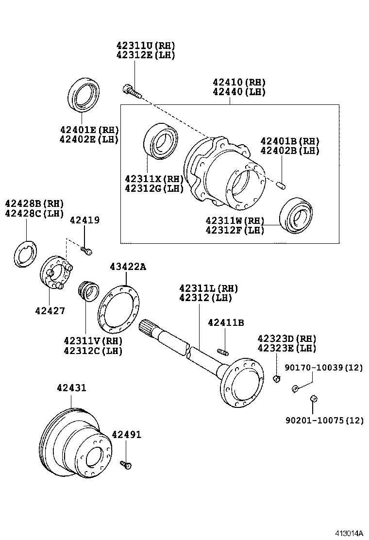  LAND CRUISER S T H T |  REAR AXLE SHAFT HUB