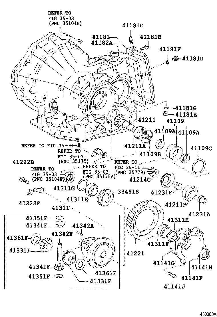  CALDINA |  FRONT AXLE HOUSING DIFFERENTIAL