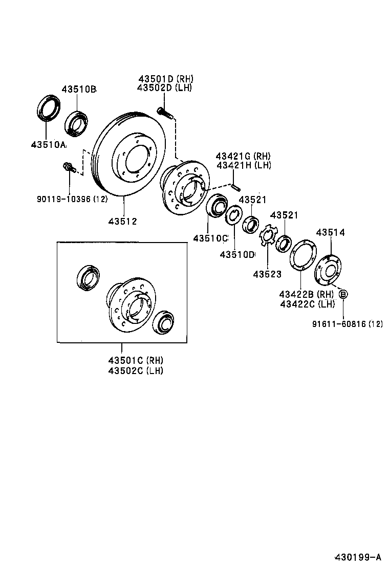  DYNA 150 TOYOACE G15 |  FRONT AXLE HUB