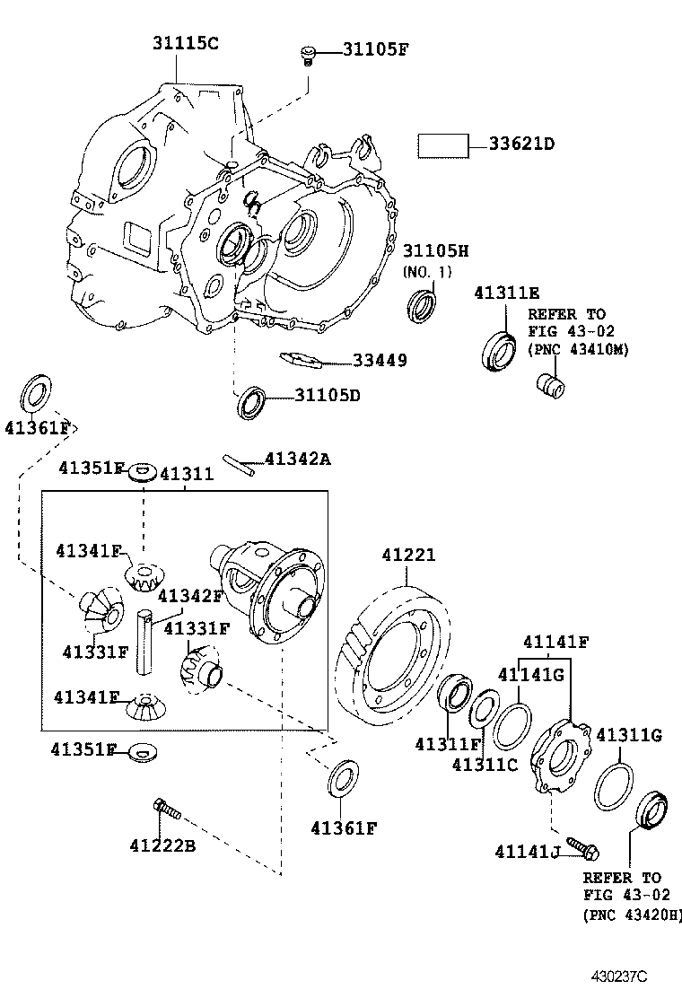  CALDINA |  FRONT AXLE HOUSING DIFFERENTIAL