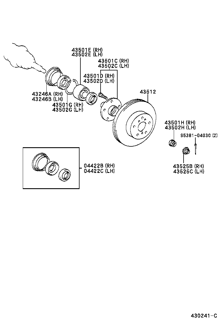  CALDINA |  FRONT AXLE HUB