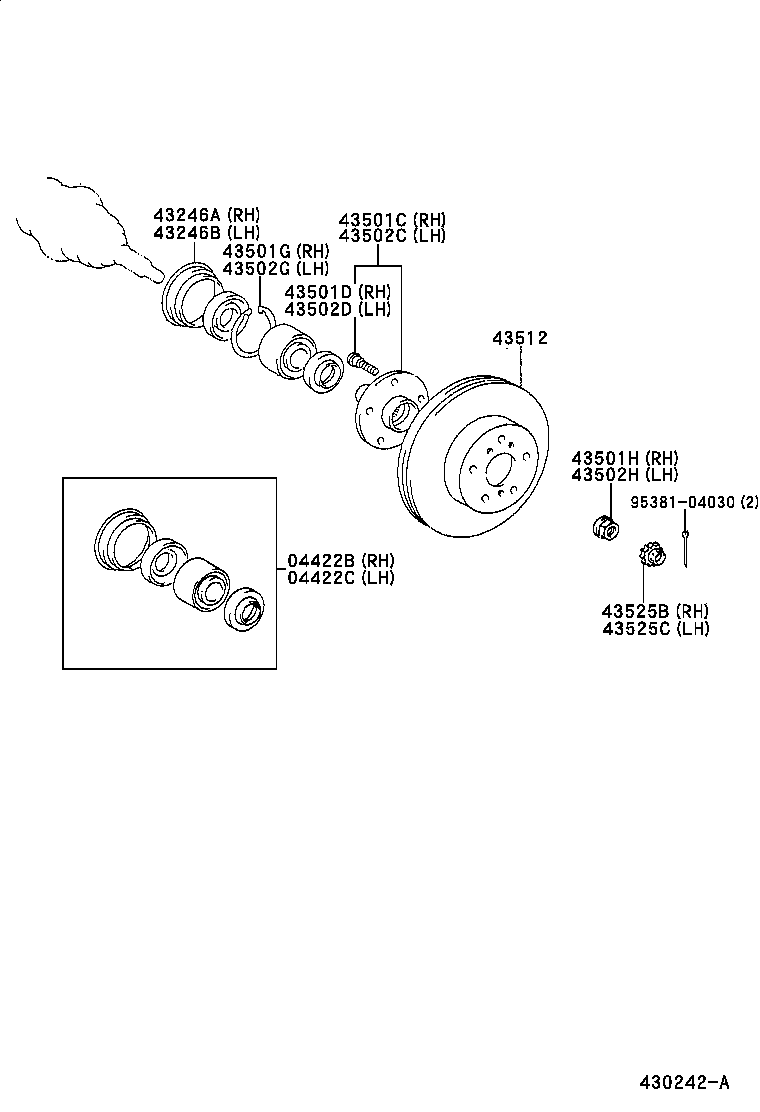  CALDINA |  FRONT AXLE HUB