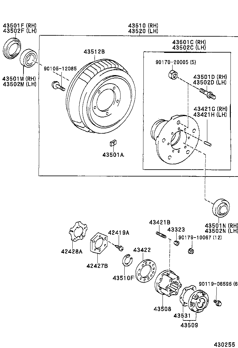  DYNA 200 TOYOACE G25 |  FRONT AXLE HUB