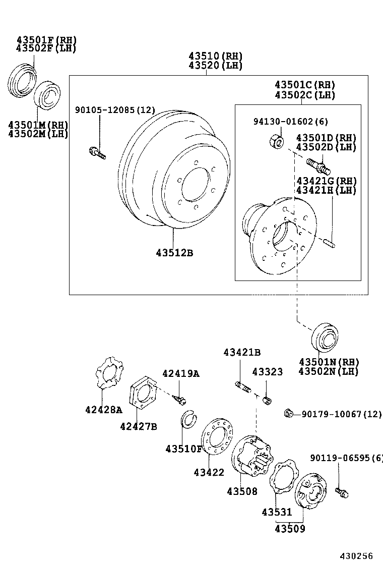  DYNA 200 TOYOACE G25 |  FRONT AXLE HUB