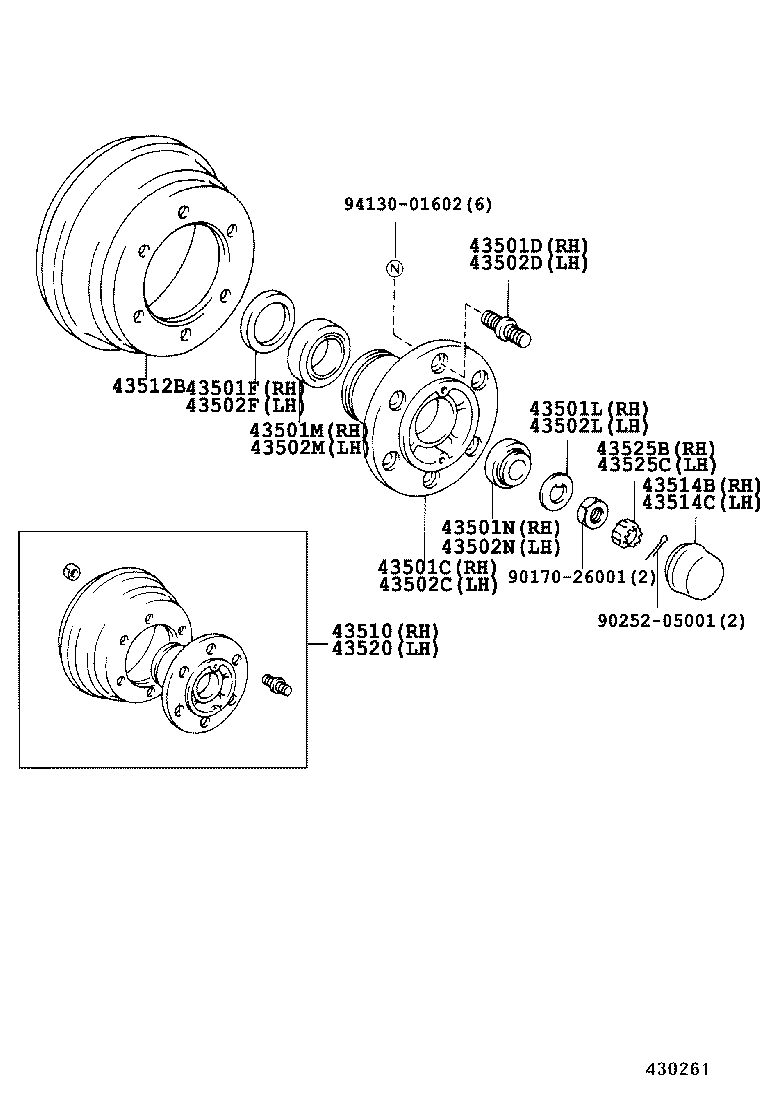  DYNA 200 TOYOACE G25 |  FRONT AXLE HUB