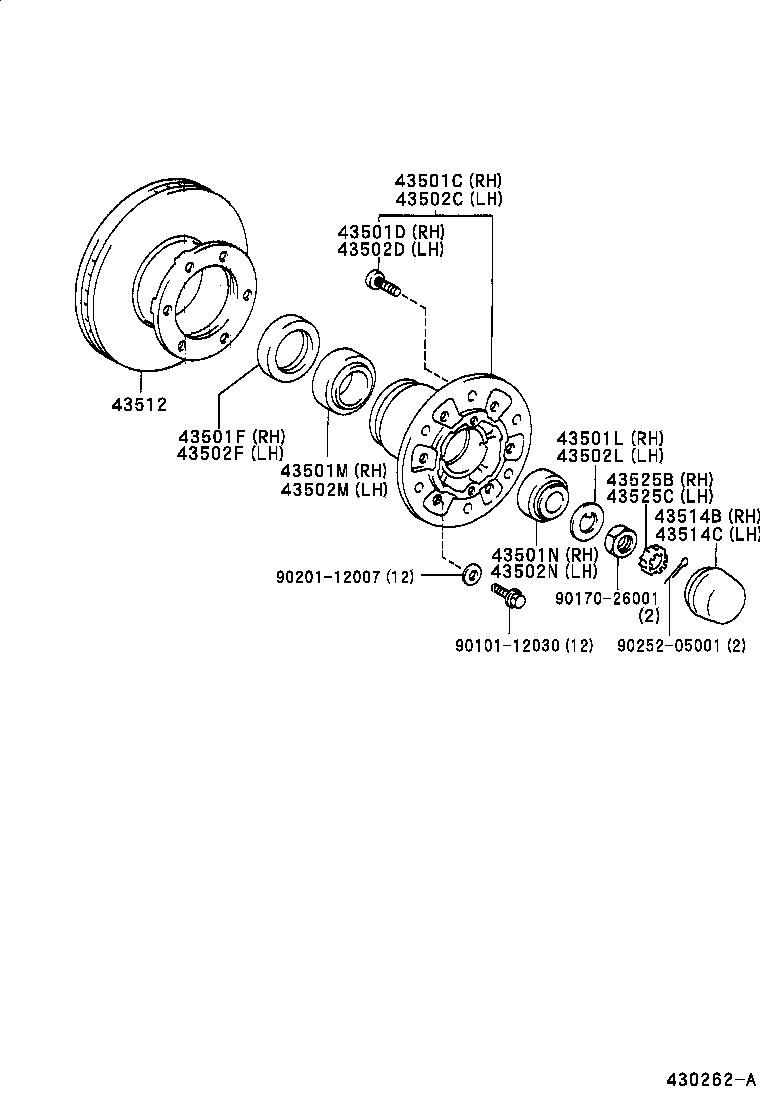  DYNA 200 TOYOACE G25 |  FRONT AXLE HUB