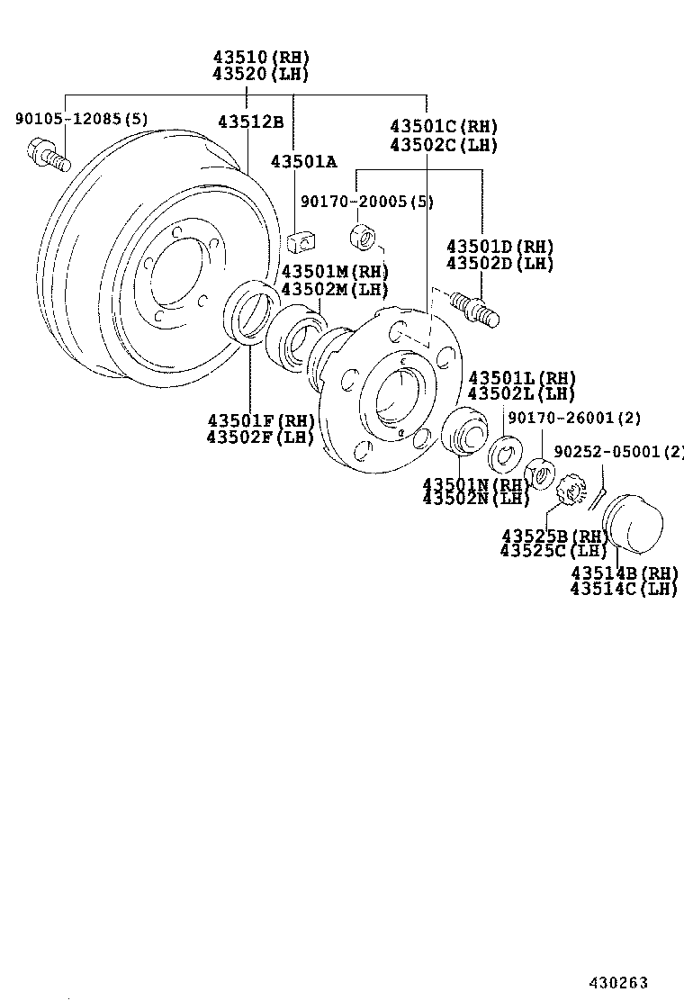  DYNA 200 TOYOACE G25 |  FRONT AXLE HUB