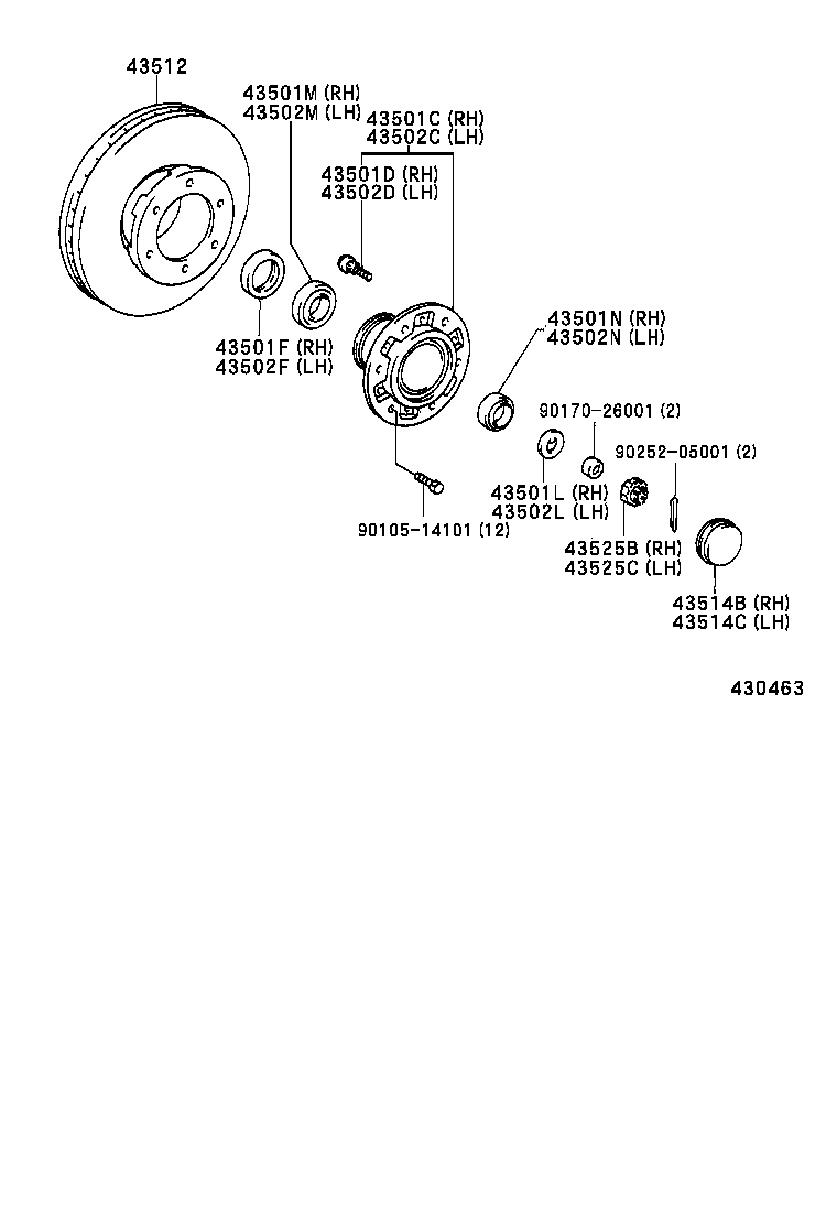  DYNA 200 TOYOACE G25 |  FRONT AXLE HUB