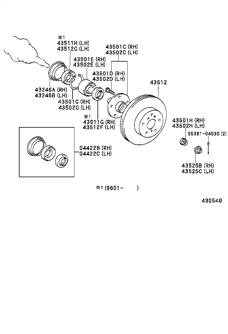  CALDINA |  FRONT AXLE HUB