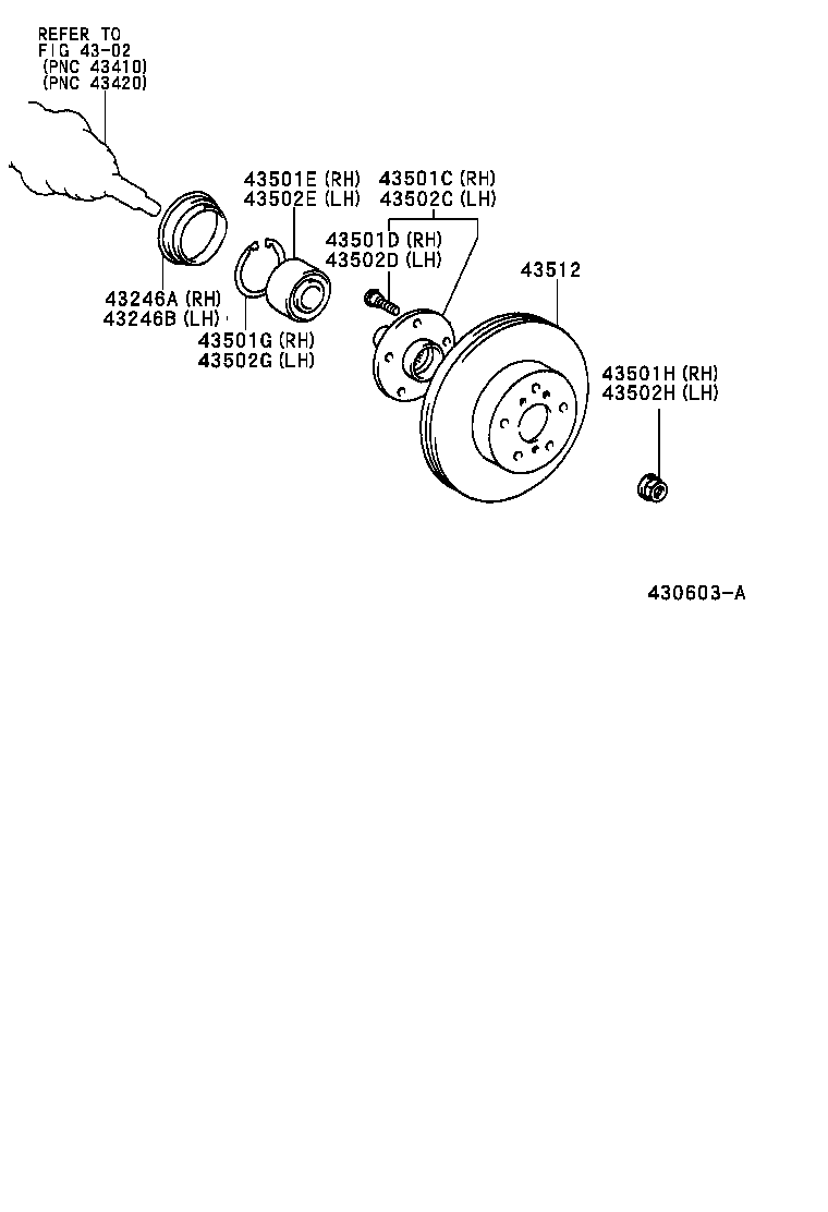  ESTIMA T L |  FRONT AXLE HUB