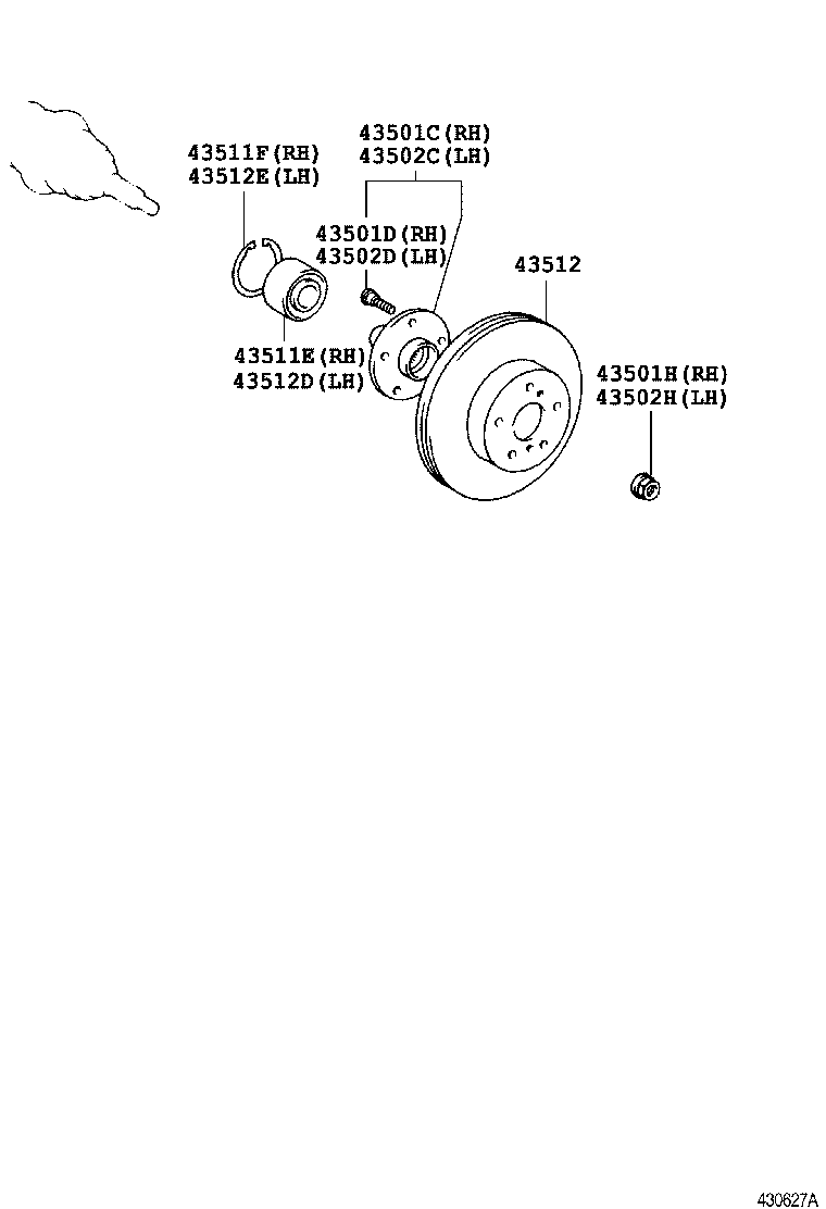  RAV4 J L |  FRONT AXLE HUB