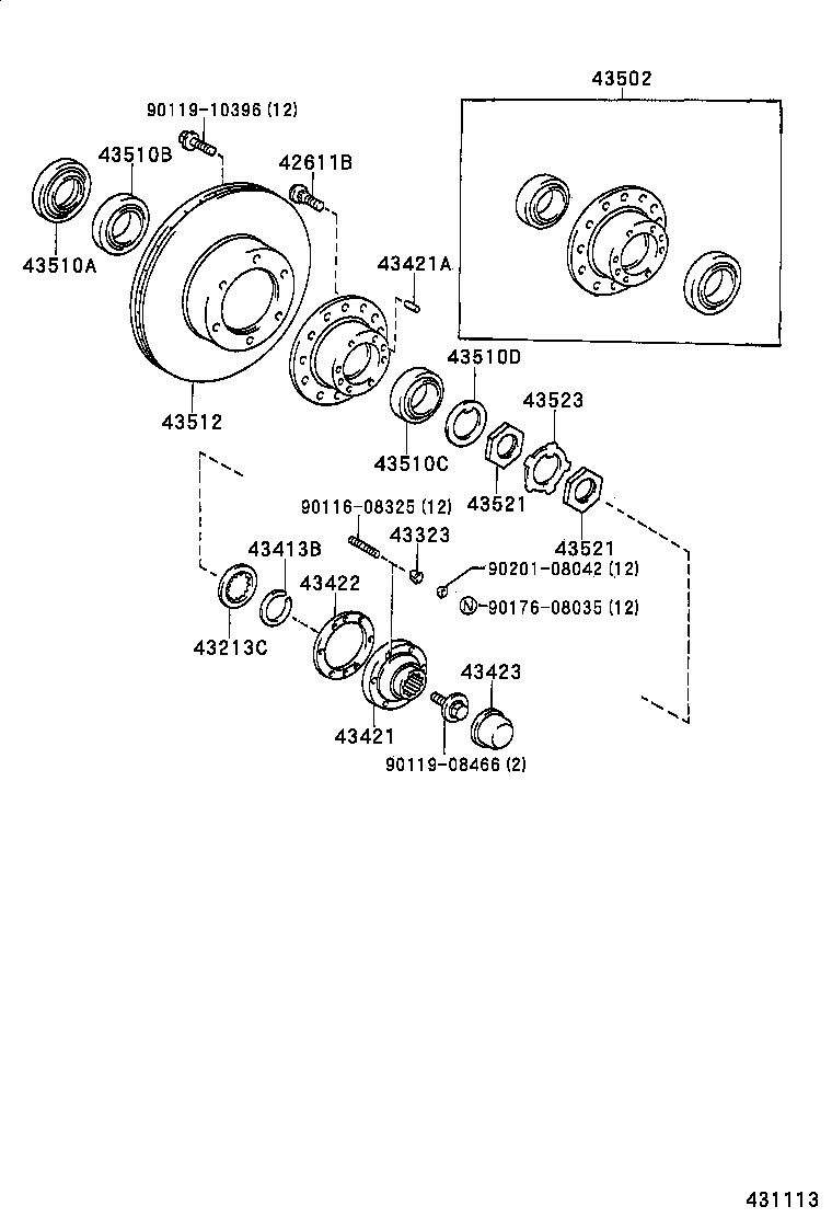  REGIUS TOURING HIACE |  FRONT AXLE HUB