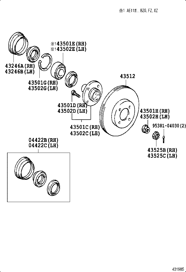  LEVIN TRUENO |  FRONT AXLE HUB
