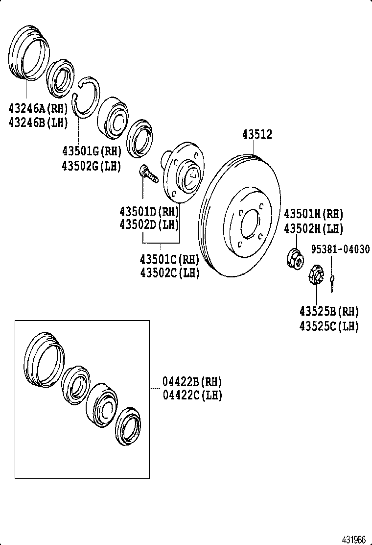  LEVIN TRUENO |  FRONT AXLE HUB