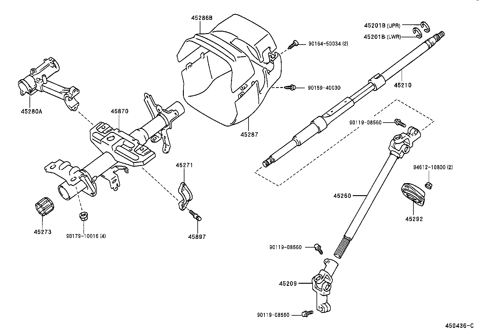 REGIUS TOURING HIACE |  STEERING COLUMN SHAFT