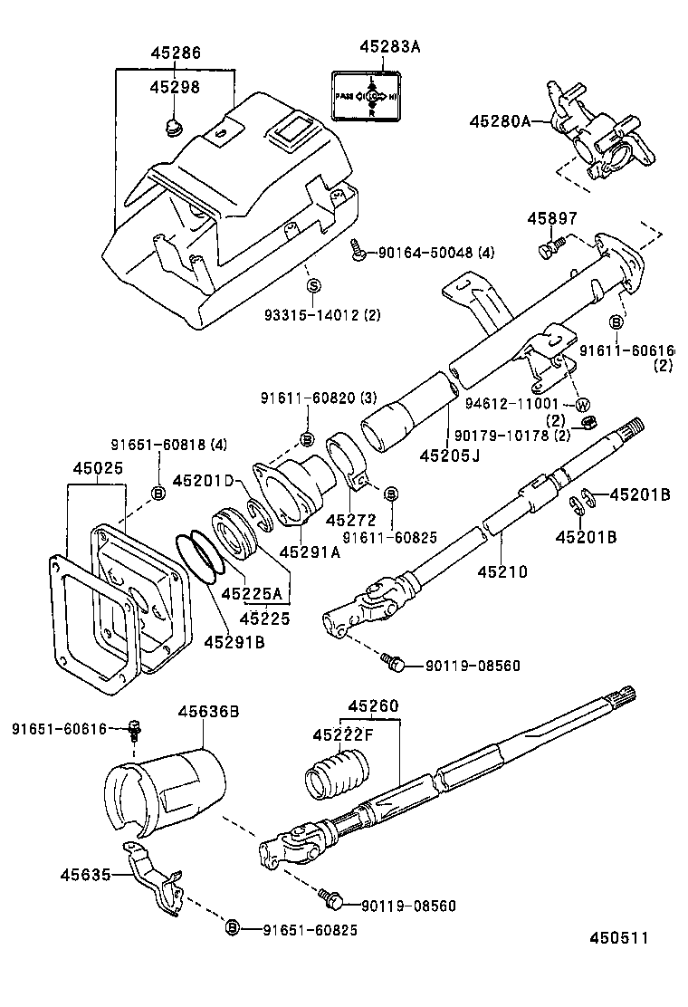  LAND CRUISER S T H T |  STEERING COLUMN SHAFT
