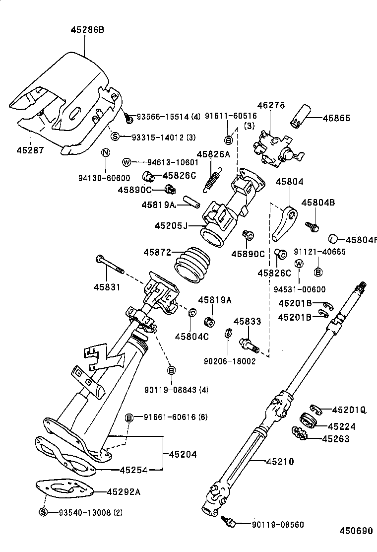  DYNA 200 TOYOACE G25 |  STEERING COLUMN SHAFT