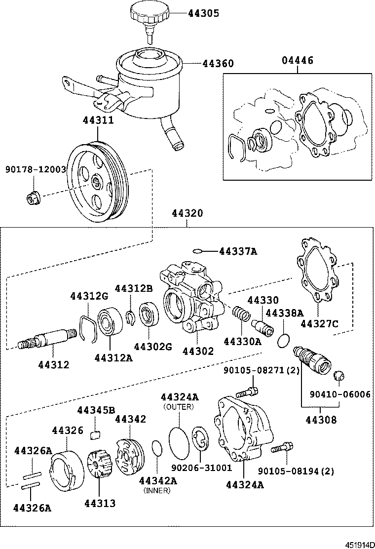  HILUX |  VANE PUMP RESERVOIR POWER STEERING