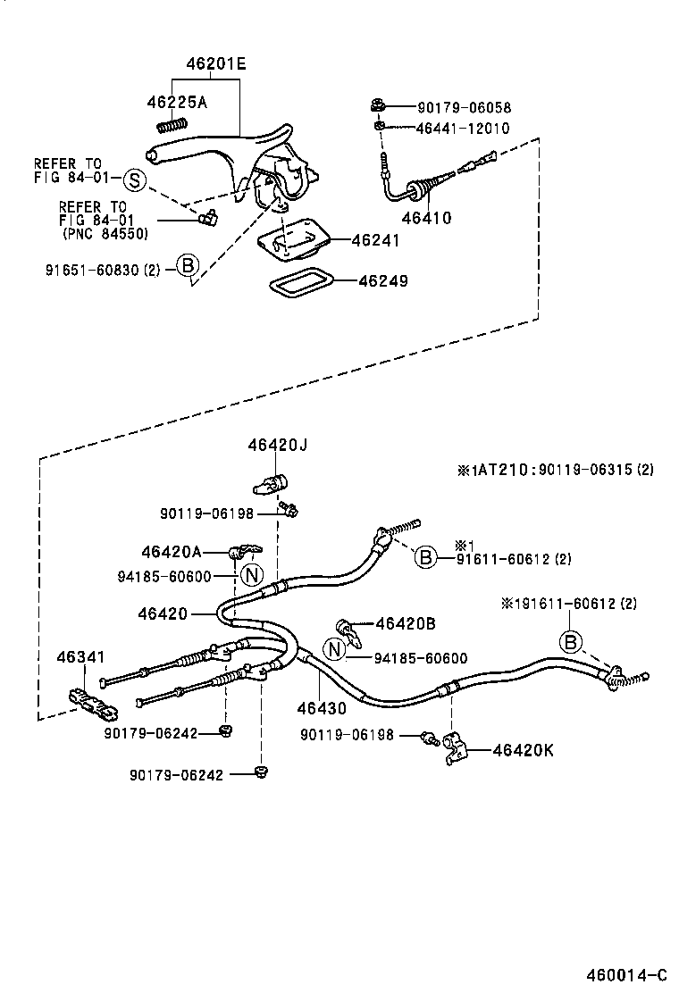  CARINA FF |  PARKING BRAKE CABLE