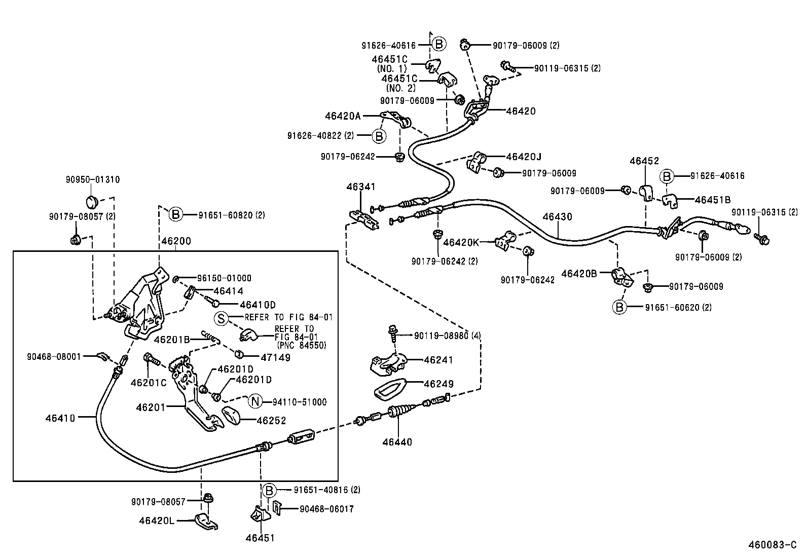  MARK 2 WG |  PARKING BRAKE CABLE