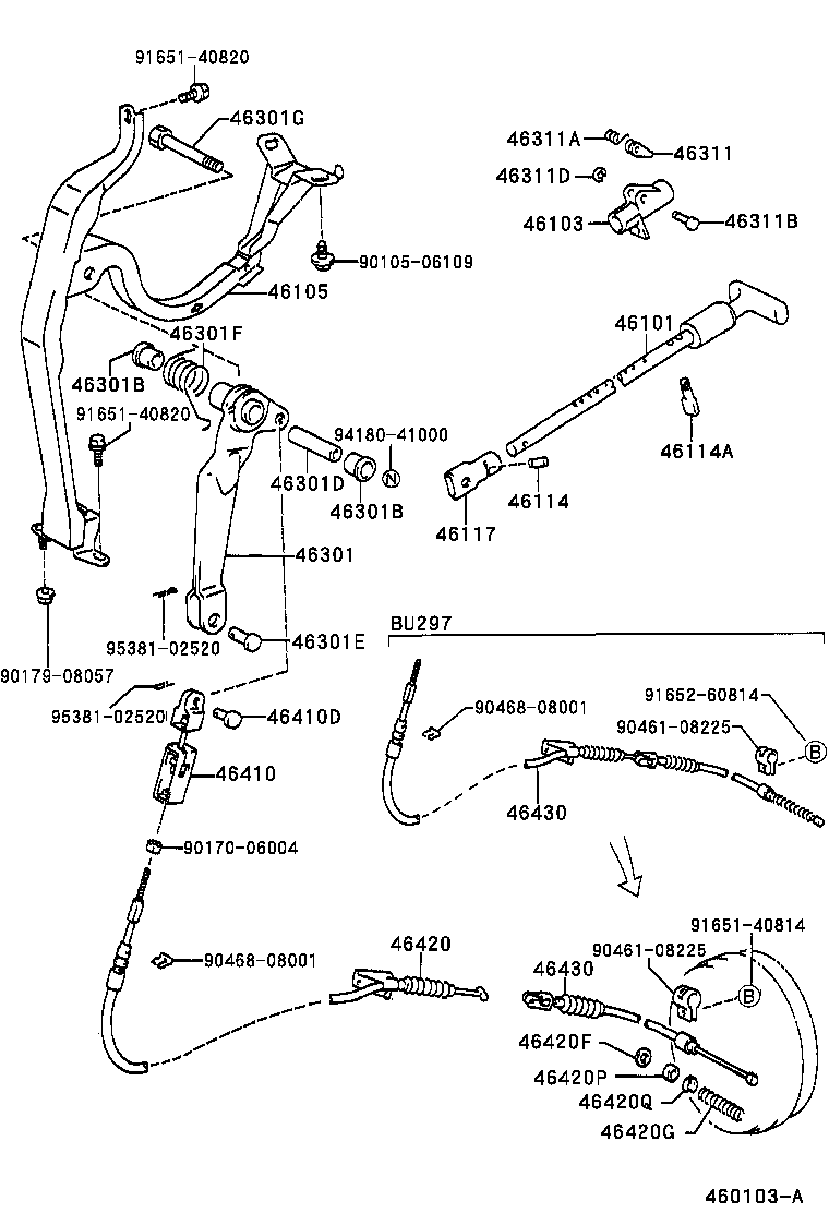  DYNA 200 TOYOACE G25 |  PARKING BRAKE CABLE